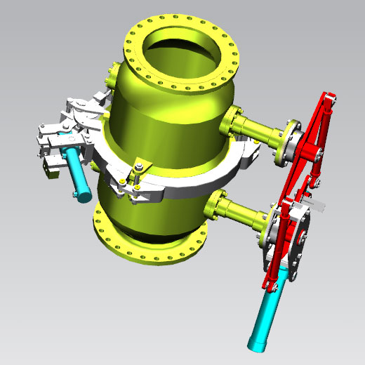 Hanlong ERC double ball valve 3D model